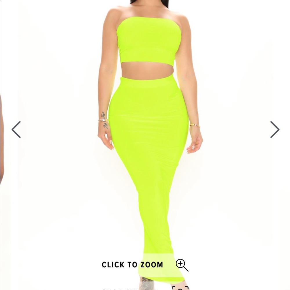Neon colored skirt set
